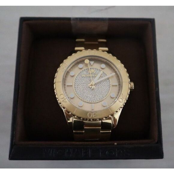 Michael Kors MK6911 Women Runway Three-Hand Gold-Tone Stainless Steel Watch $225 - Picture 5 of 11
